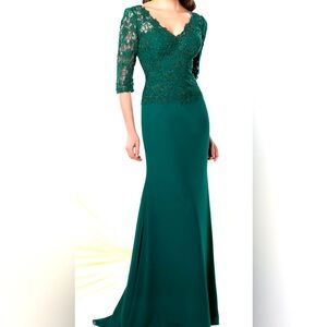 Stylish Montage Mother of The Bride. Color is Hunter Green. Size 18